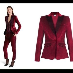 COPY - Burgundy velvet fitted blazer by Altruzarra